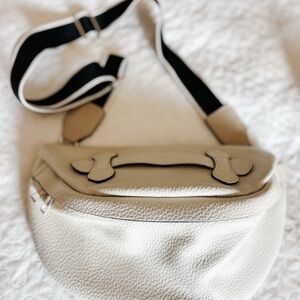 Cream Leather Crossbody Bag